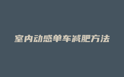 室内动感单车减肥方法